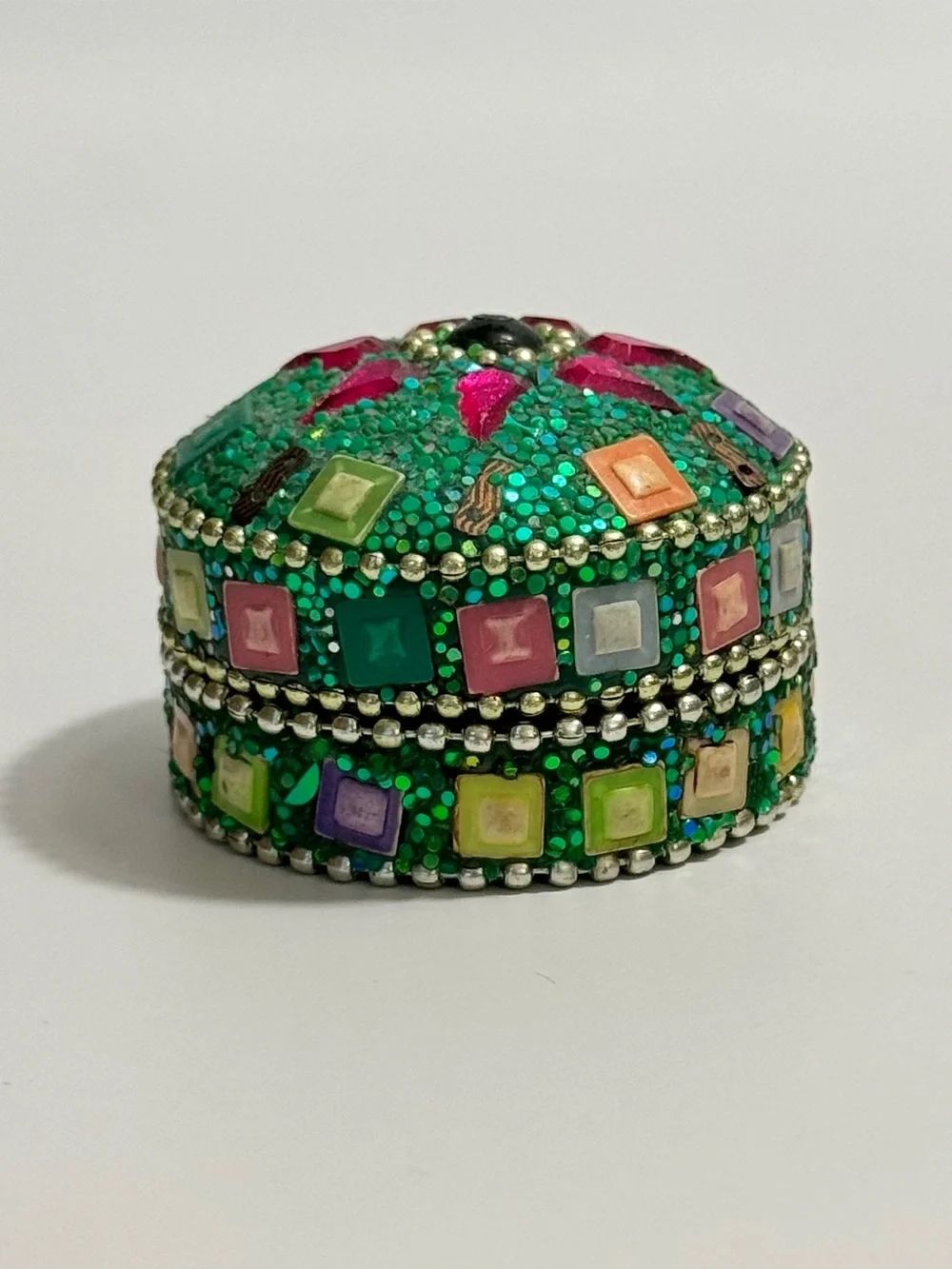 Handcrafted Mosaic Glitter Trinket Box Decorative Jewelry Keepsake Box